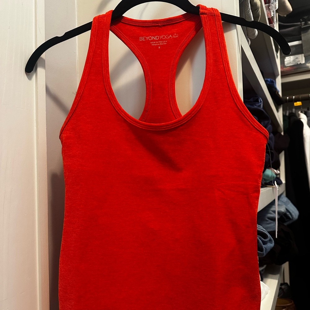 Beyond Yoga Bright Red/Orange Tank Top